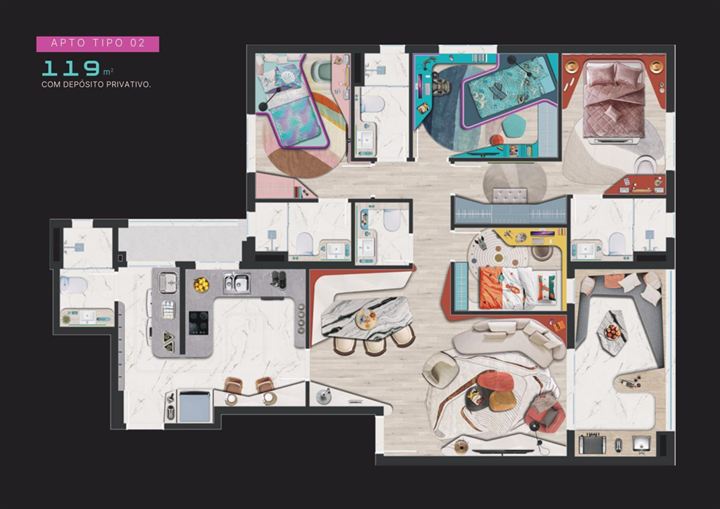 Residencial Jardins, apartamento em Zona Sul, Sua Cidade